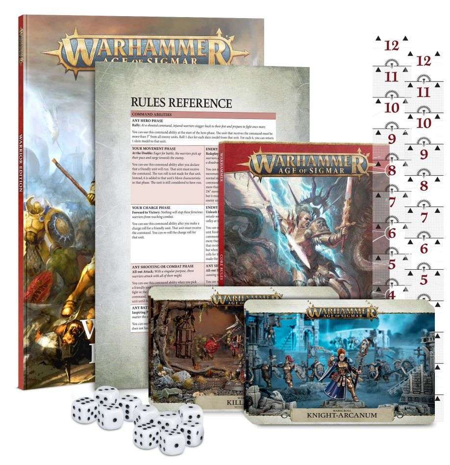 dados, reglas de medición y hojas de datos del starter set