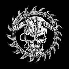 Logo de la banda Locan Ward, es un cráneo similar al que usa el adeptus mechanicus de warhammer 40k